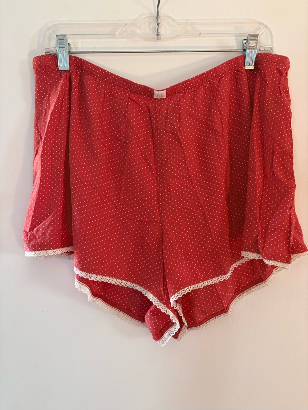 American Eagle Outfitters Red Polka Dot Lace-Trim Lounge Shorts XL and Large